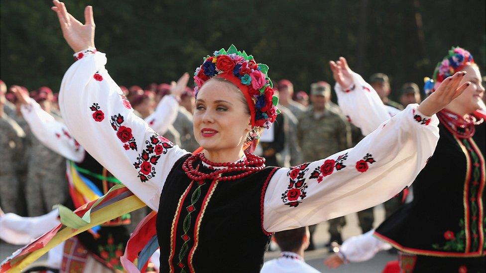 Ukrainian folk dancers, 2014 file pic