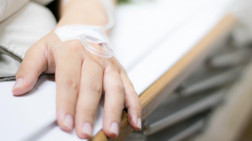 Patient on a hospital bed