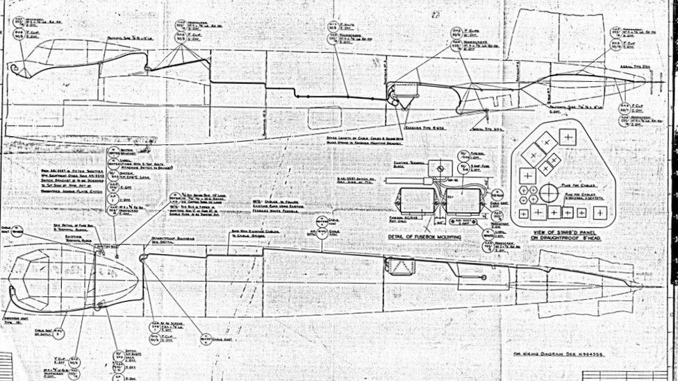 A technical drawing of the Mosquito