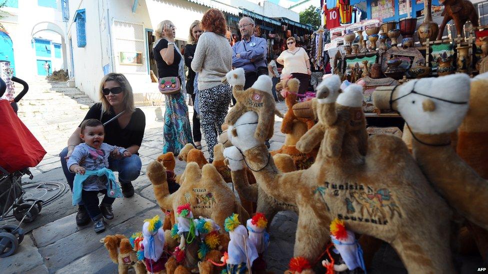 Tourist scene in Tunisia