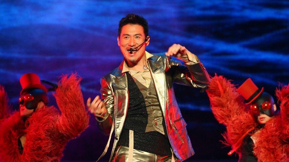 Hong Kong pop singer Cheung Jacky performs during his vocal concert on April 7, 2007 in Nanjing of Jiangsu Province, China.