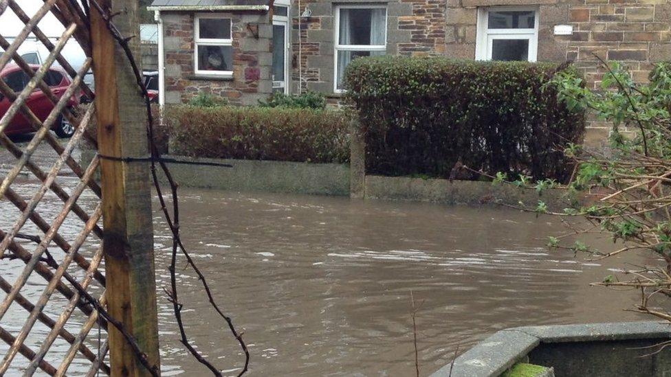 Flooding in Portreath, Cornwall