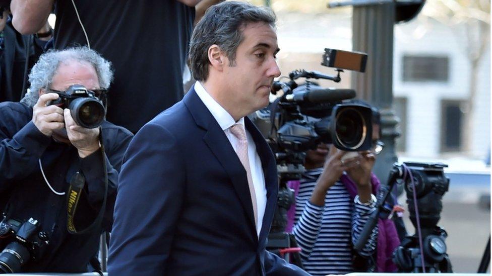 Michael Cohen photographed as he arrives at the US Courthouse in New York on April 26, 2018