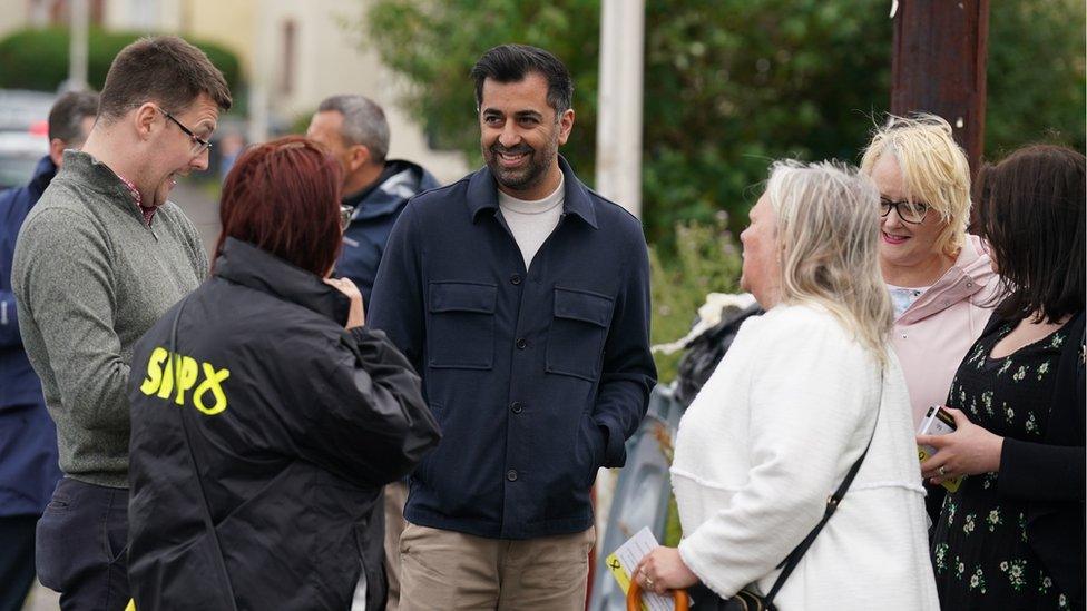 Humza Yousaf campaigning