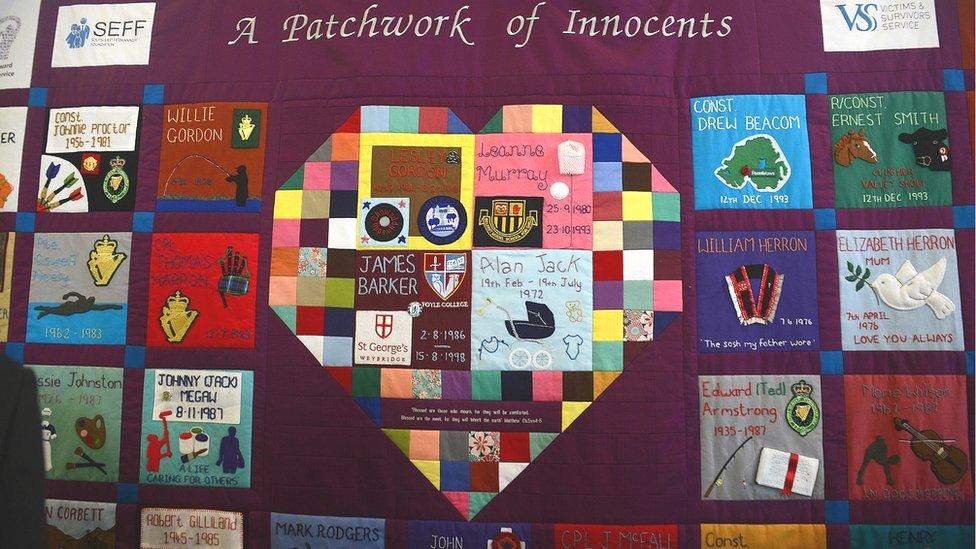 Patchwork quilt dedicated at service in Fivemiletown