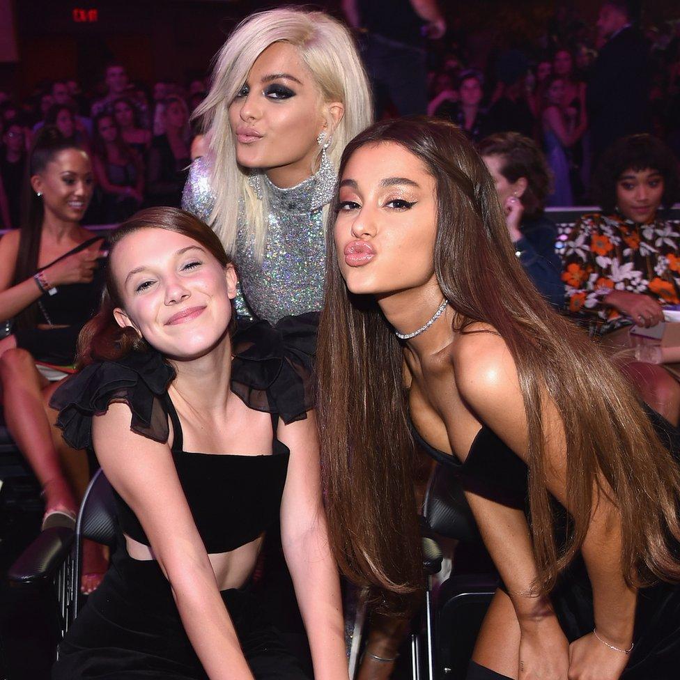 Millie Bobby Brown, Bebe Rexha and Ariana Grande