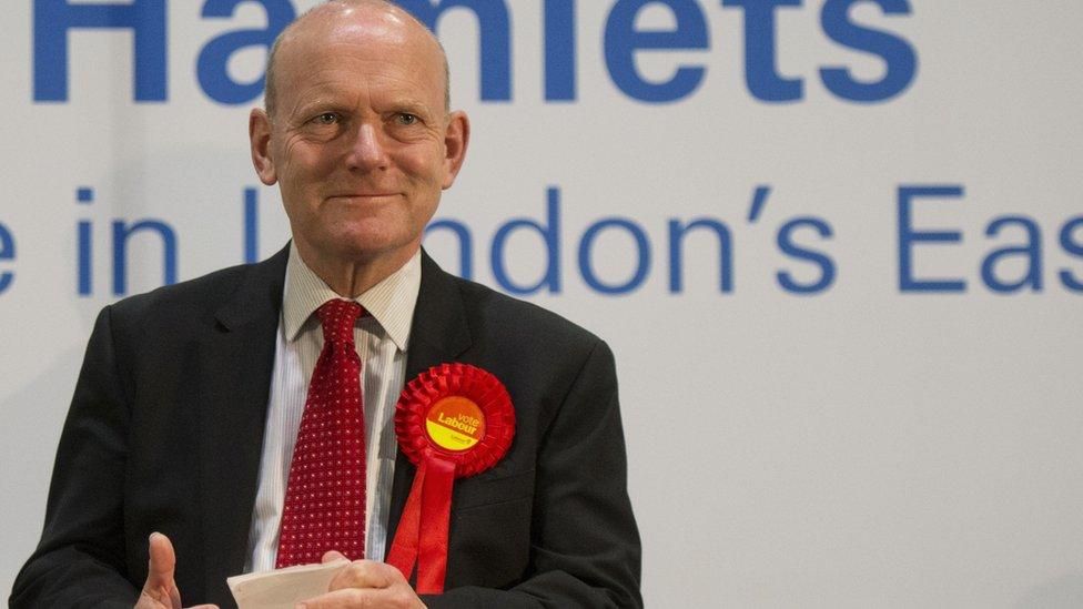 John Biggs is elected as the new mayor of Tower Hamlets after the count at the Excel Centre in Londo