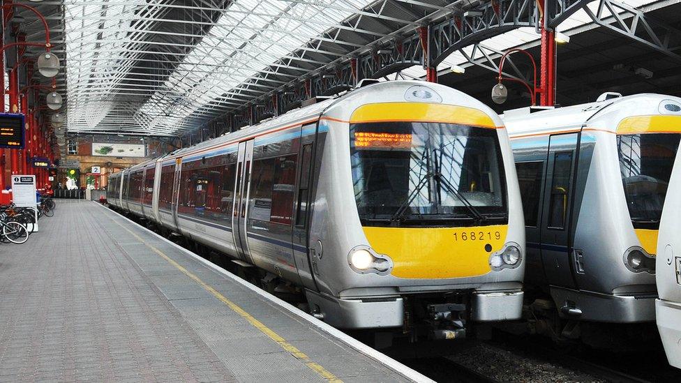 Train waiting in a platform