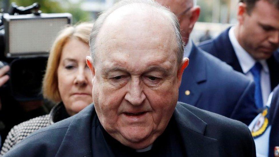 Archbishop Philip Wilson leaves Newcastle Local Court, in Newcastle, Australia, 3 July 2018