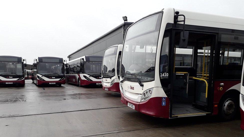 Yourbus vehicles at depot