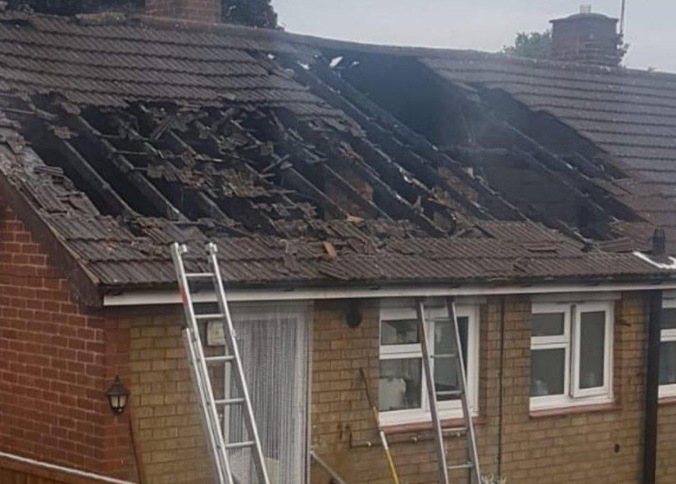 Roof damage in Sandiacre