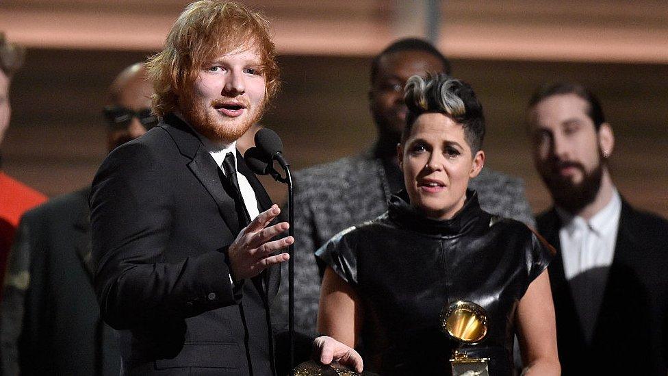 Amy Wadge and Ed Sheeran