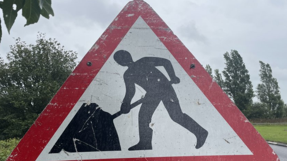 Roadworks sign