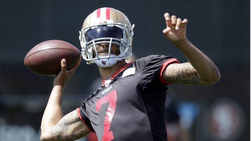 Colin Kaepernick at practice match - June 2016