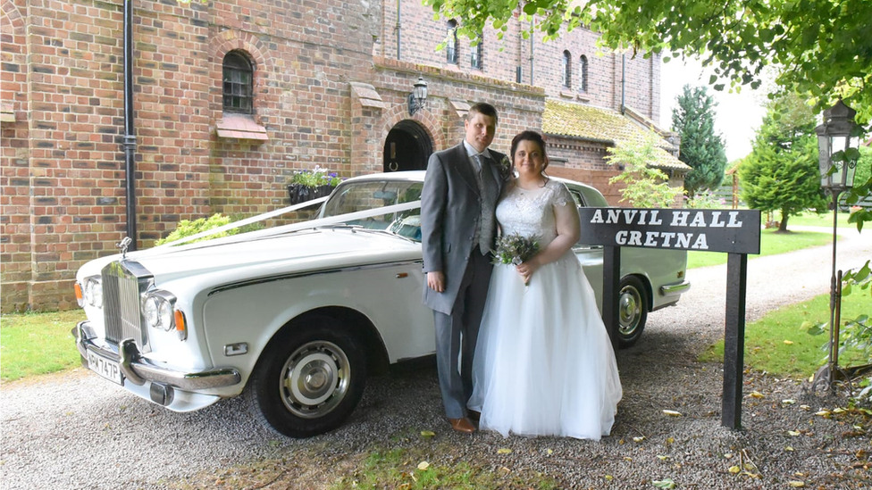 Sally and Paul on their wedding day in 2017