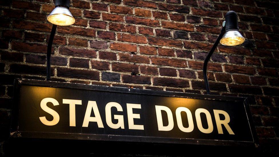 Stage door sign