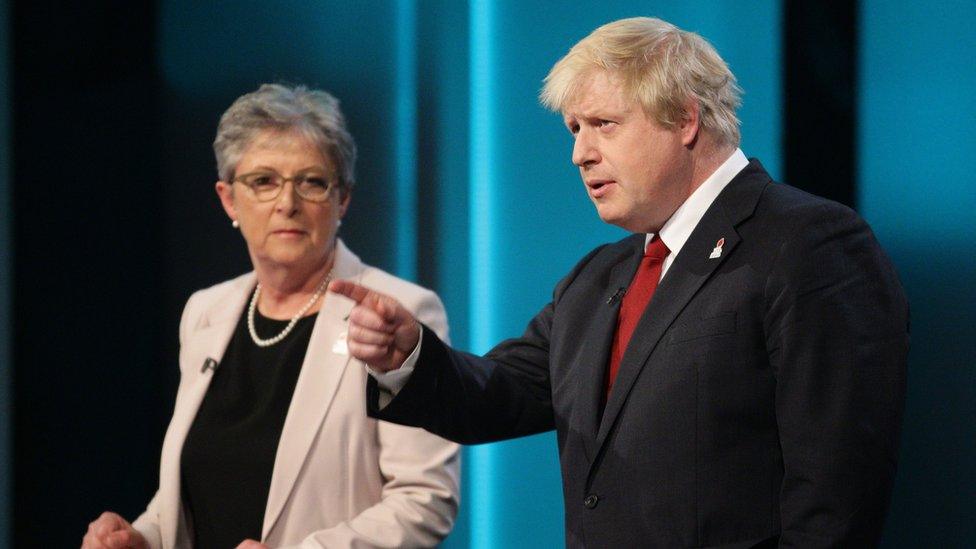 Boris Johnson and Gisela Stuart in the ITV EU referendum debate