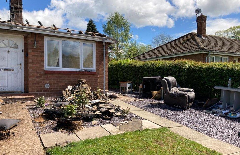 The garden of the bungalow in Kidderminster