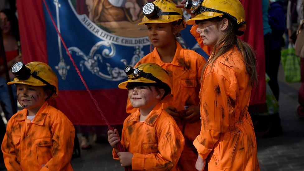 Children dressed as miners