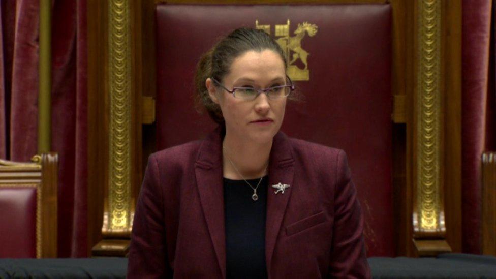 Janet Acheson speaking at Stormont on Monday