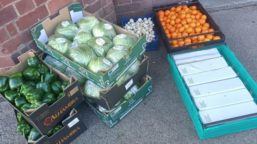 Food donations collected by charity Langar Aid