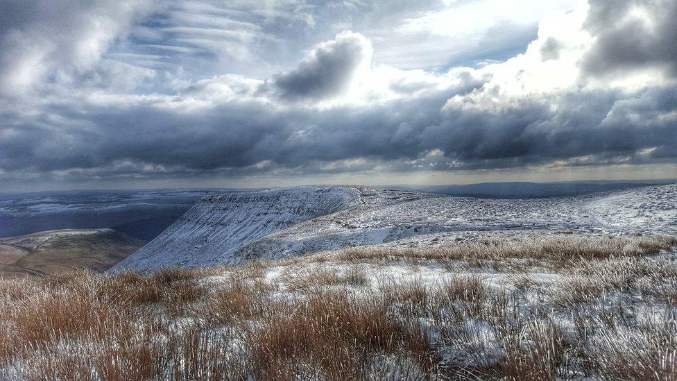 A shot of the Brecon Beacons covered in a blanket of snow is getting us in the Christmas spirit