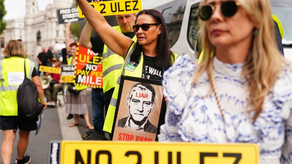 A Ulez expansion protest in London on 29 August