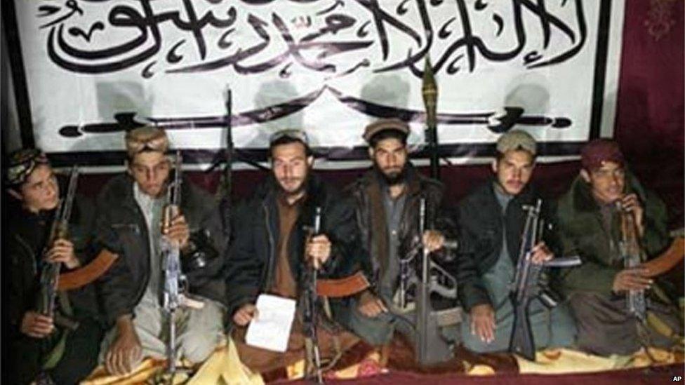 Photo released by the Pakistani Taliban showing the men who stormed the military-run school in Peshawar