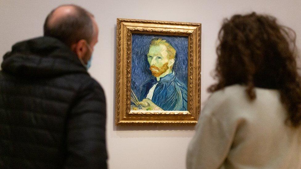 Members of the public visit the Van Gogh exhibition at the Courtauld gallery