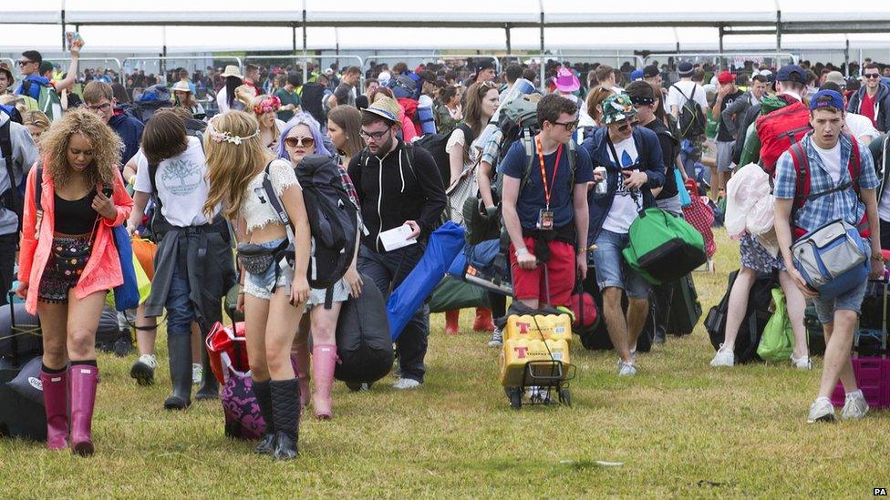 People arrive at T in the Park