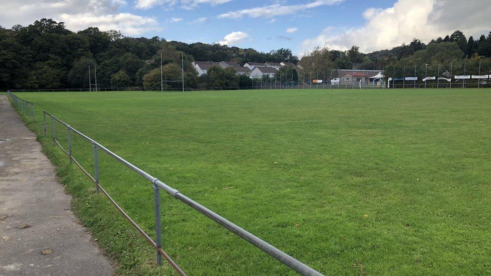 The first pitch at Trinity Fields, used by Penallta RFC first team