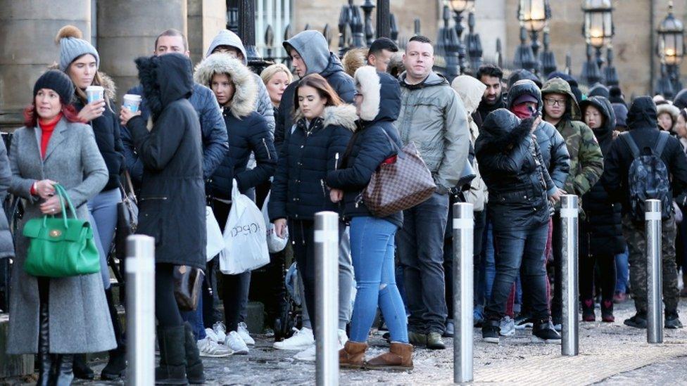 People in a queue