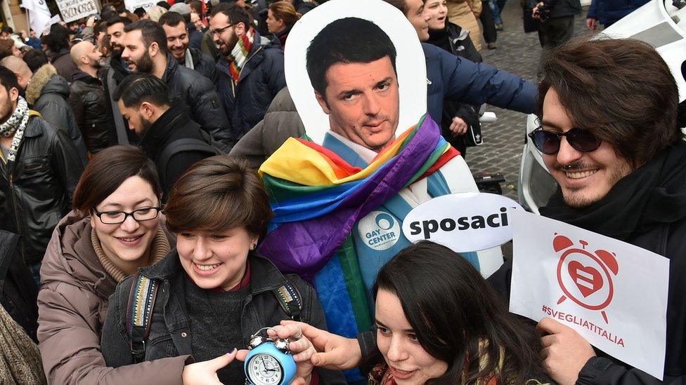 Italian gay rights campaigners, 23 Jan 16