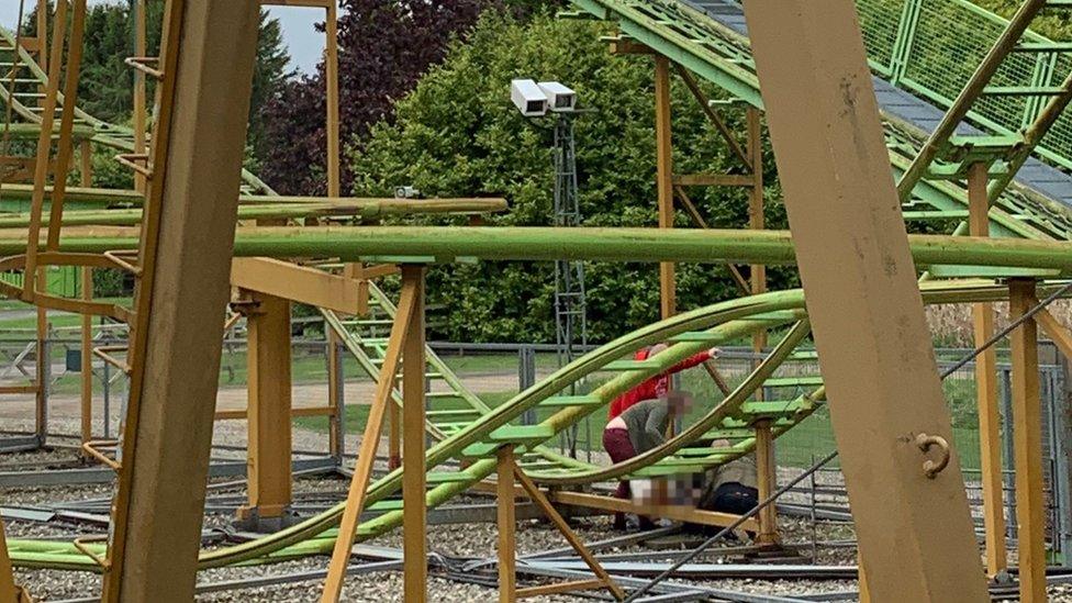 Child in fall at Lightwater Valley