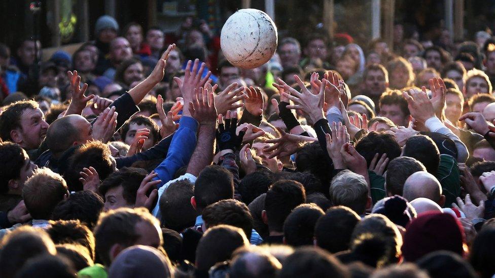 Competitors in Shrovetide football