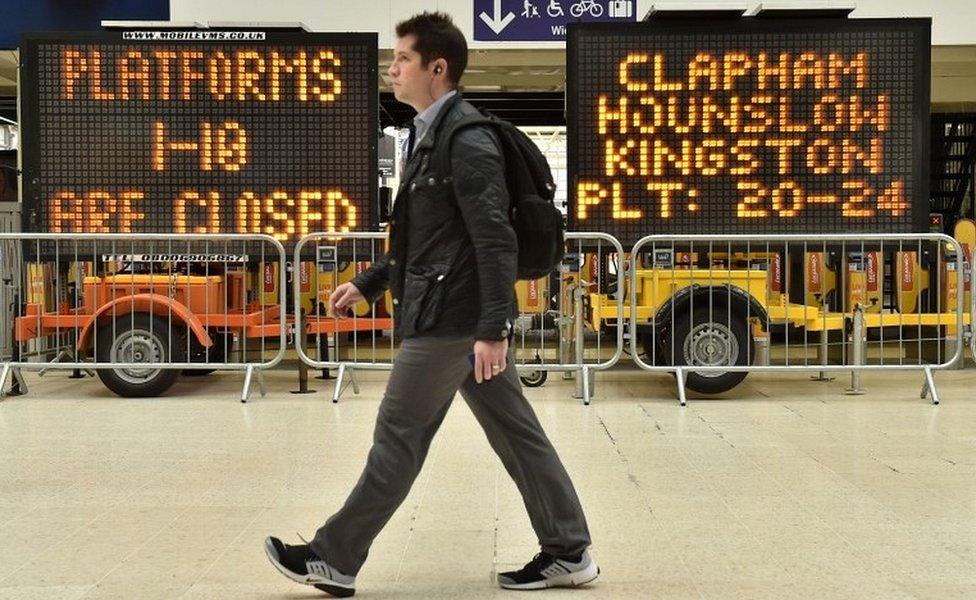 Commuter at Waterloo station