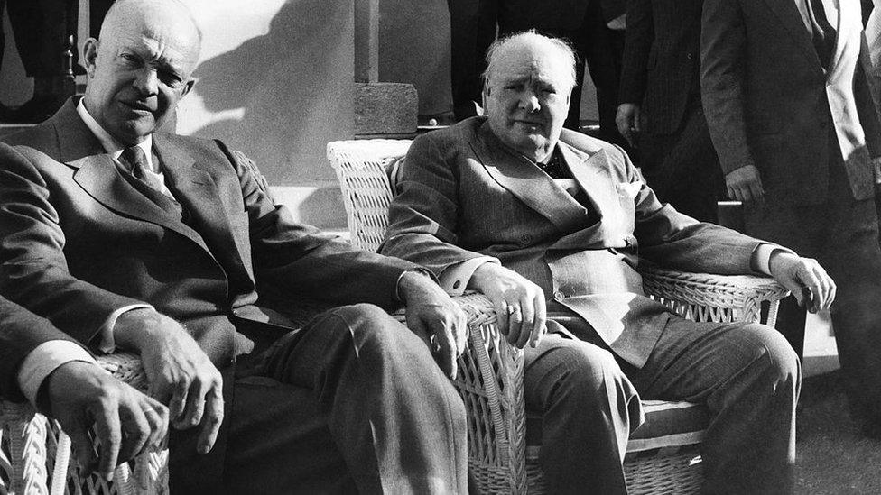 Winston Churchill and Dwight Eisenhower