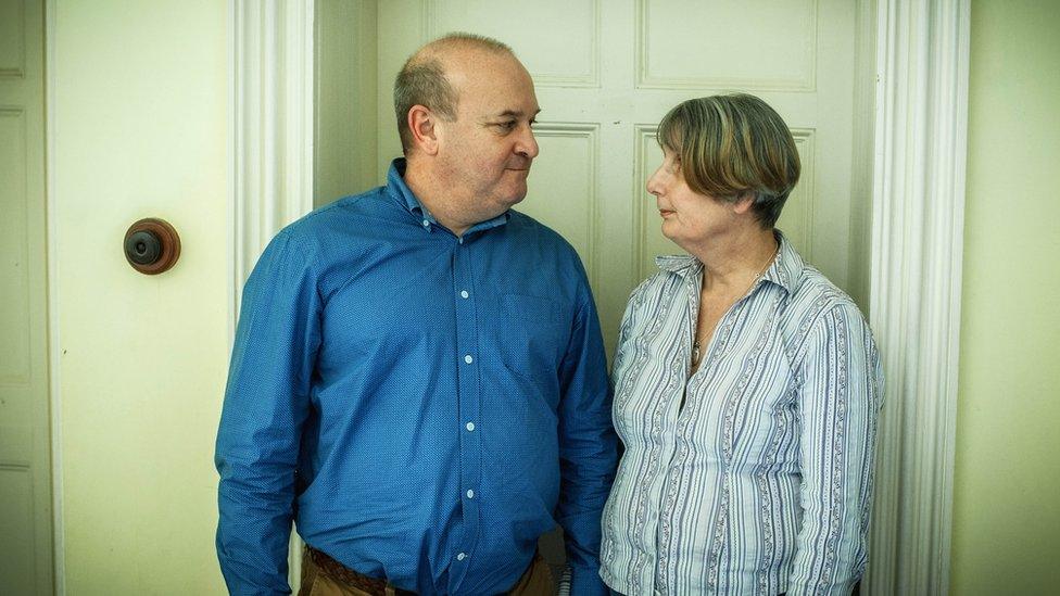 Ray and Alison Johnson outside Elliott's bedroom