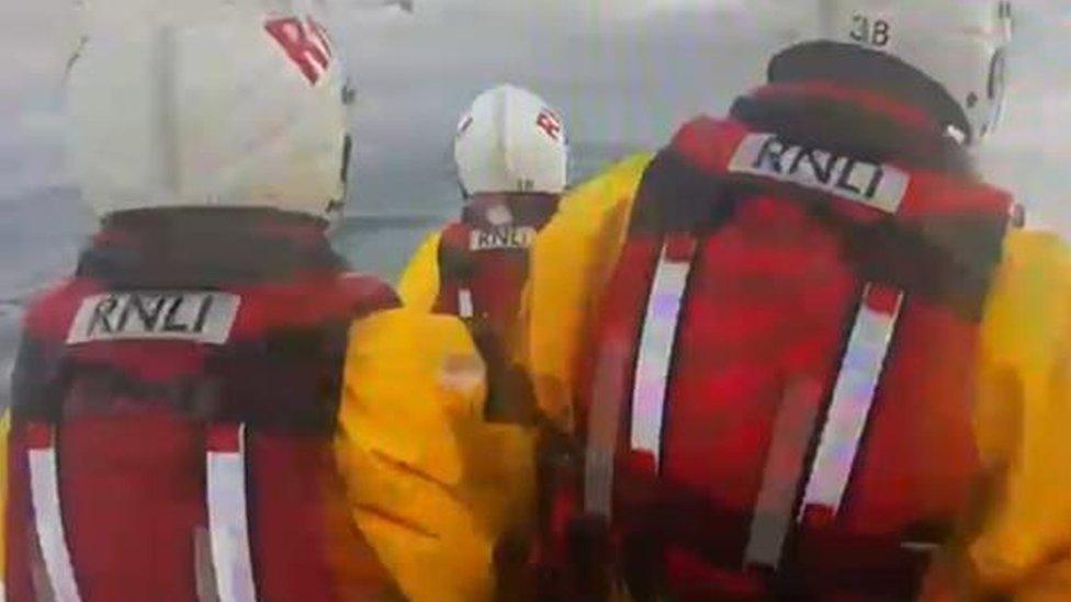 RNLI crew at sea