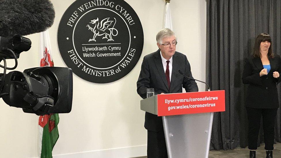 Mark Drakeford giving media briefing on coronavirus on Friday, 16 October, 2020