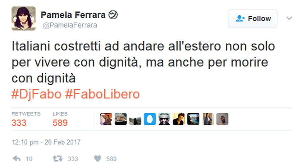 Tweet by Pamela Ferrara