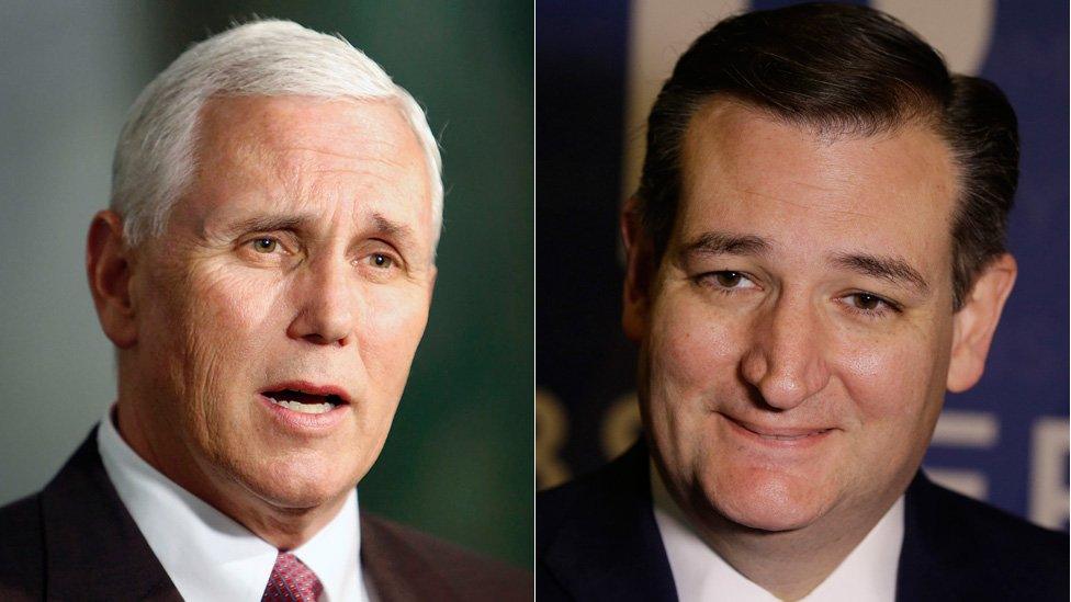 Mike Pence and Ted Cruz