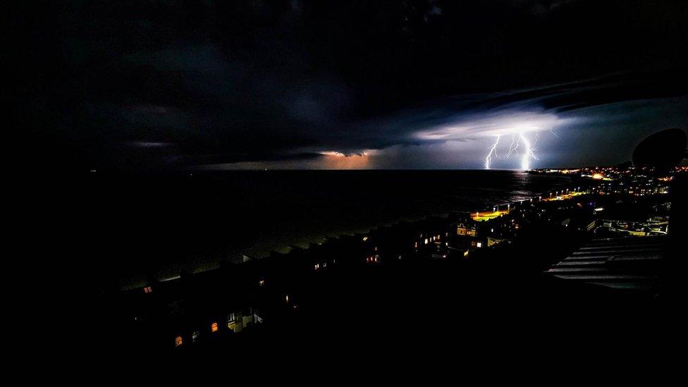 thunderstorm in St Leonards-on-Sea, East Sussex