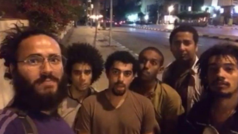 Members of Atfal al-Shawarea (Street Children) in video posted on Facebook