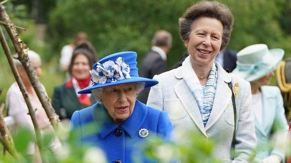 The Queen and Princess Anne