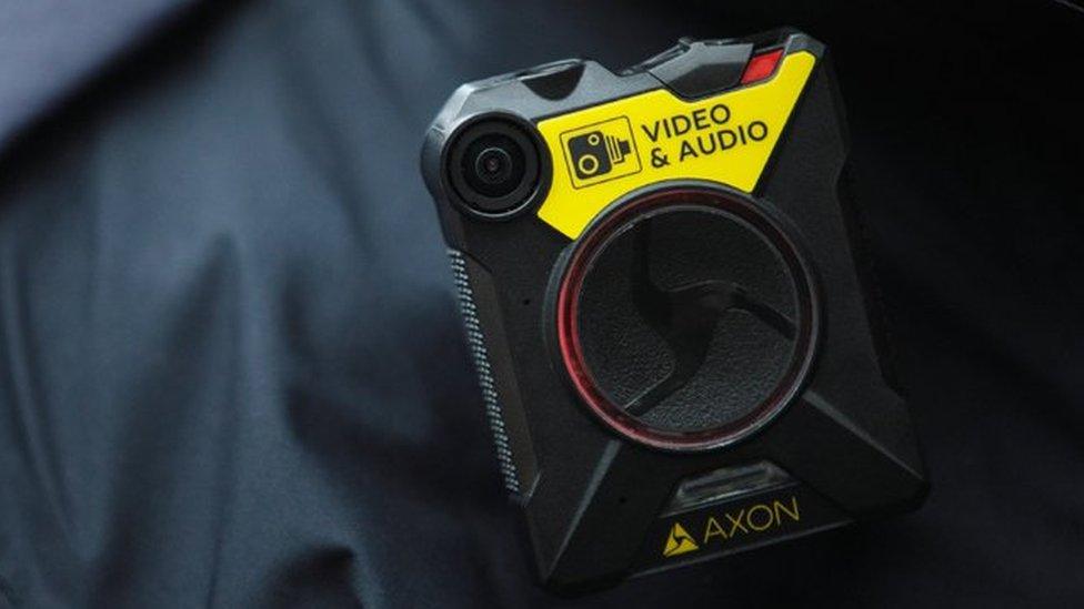 A body camera on a British police officer