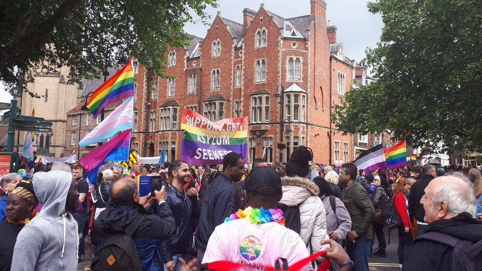 York Pride revellers