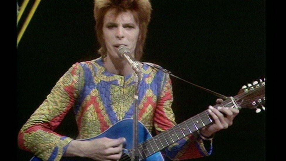 Bowie performing Starman on Top of the Pops in 1972