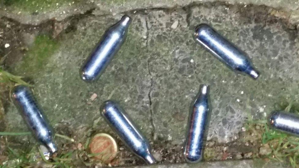 Gas cannisters used in the alleged attack