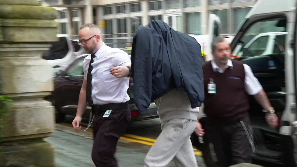 Ben Cooke arriving at court